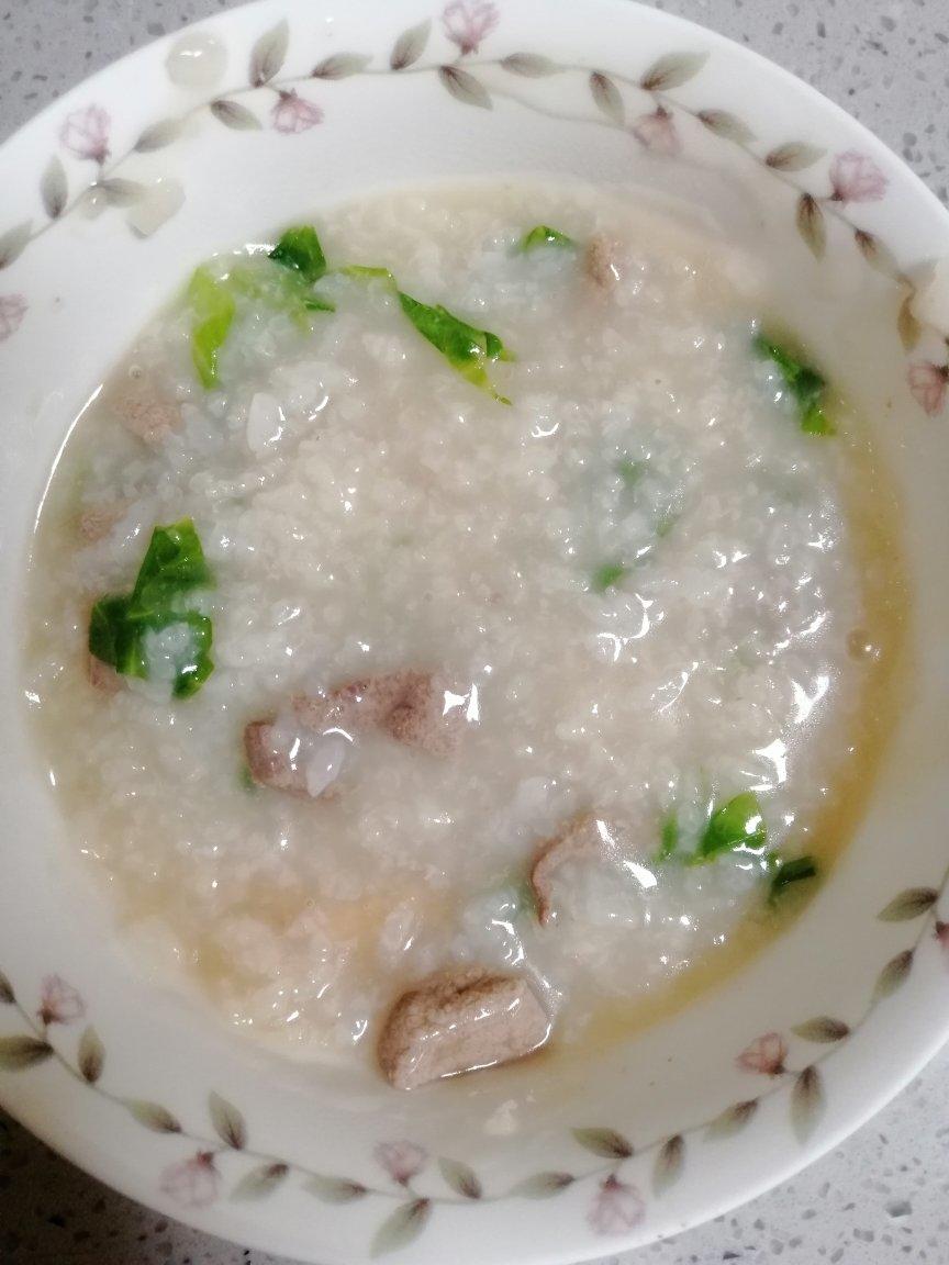 生滚青菜猪肝粥