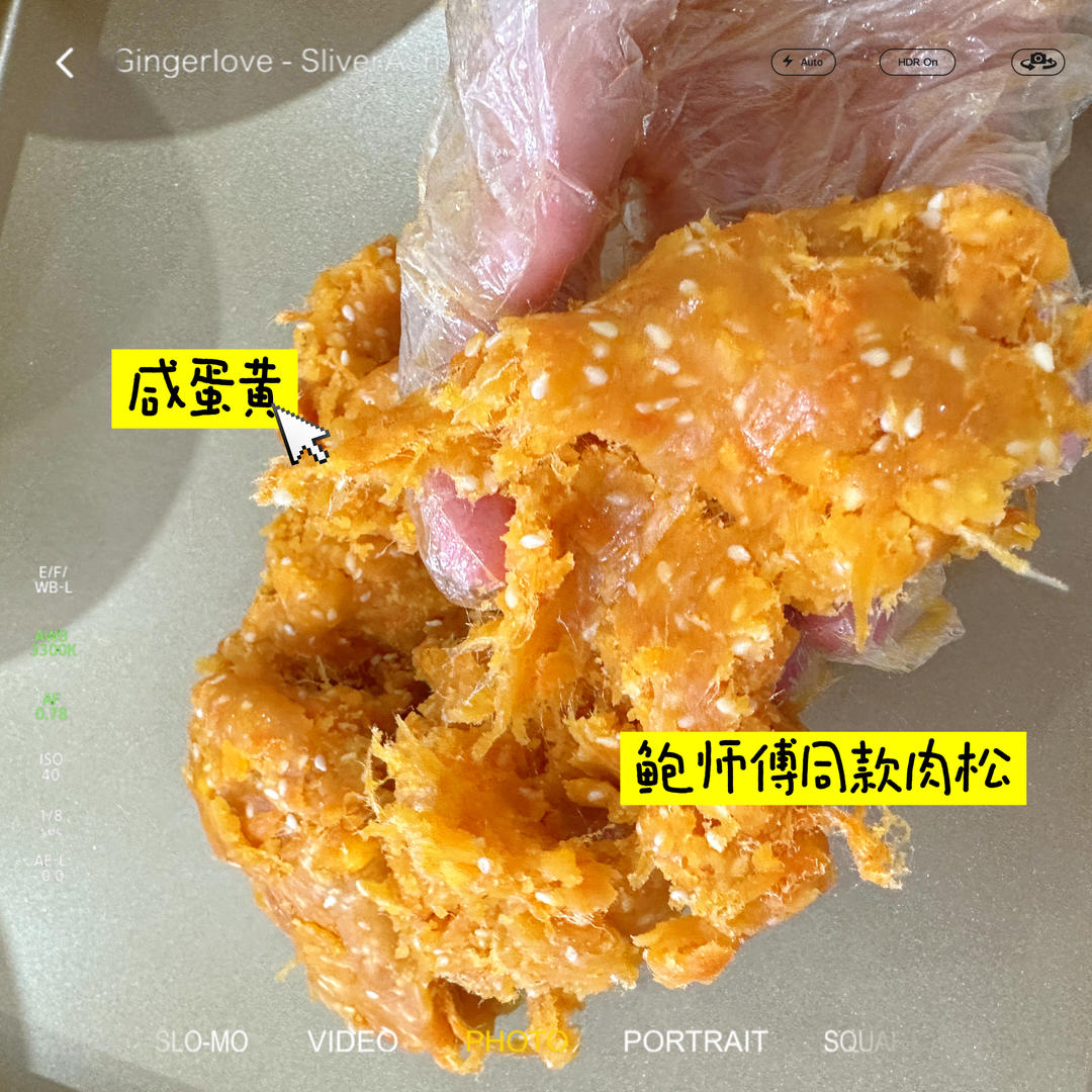 金沙咸蛋黄肉松馅
