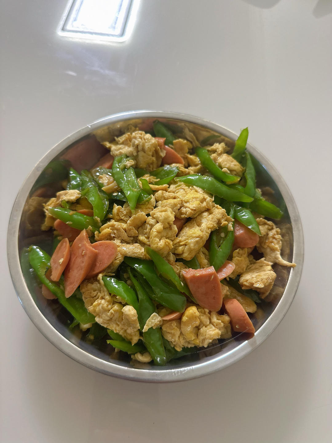 青椒火腿炒鸡蛋