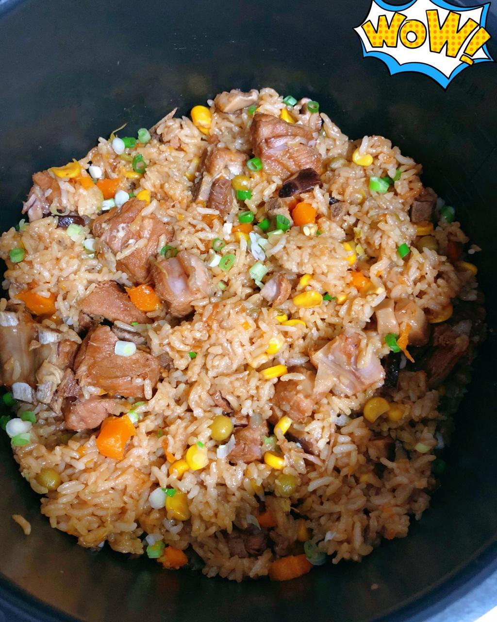 喷香排骨焖饭（爆好吃）