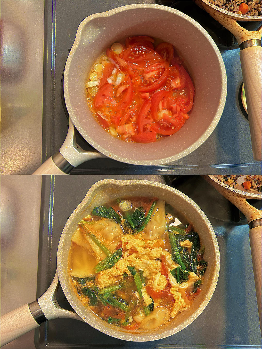 番茄鸡蛋菠菜汤