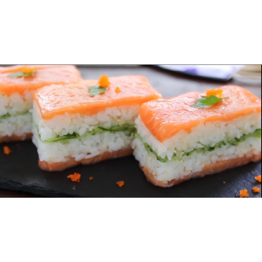 简单美丽的三文鱼压寿司【MASA】的做法