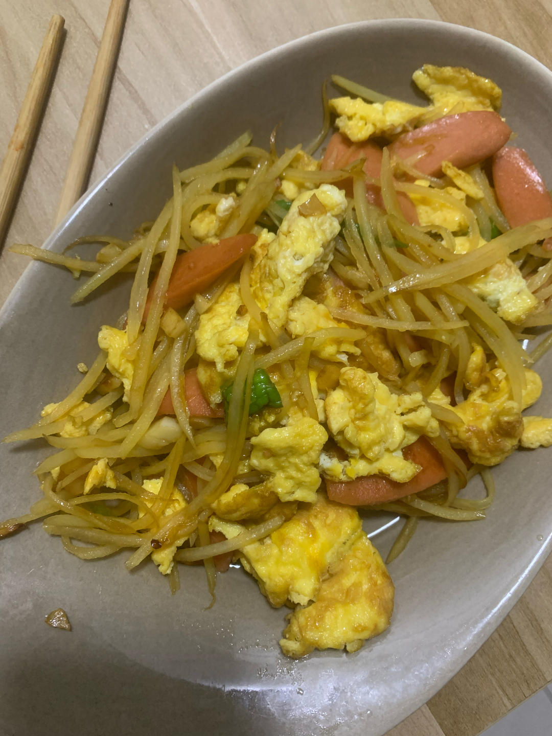 青椒火腿炒鸡蛋