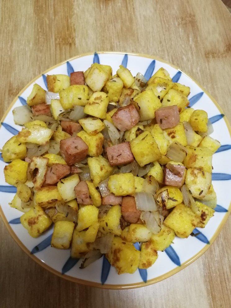 孜然黄金炒馒头