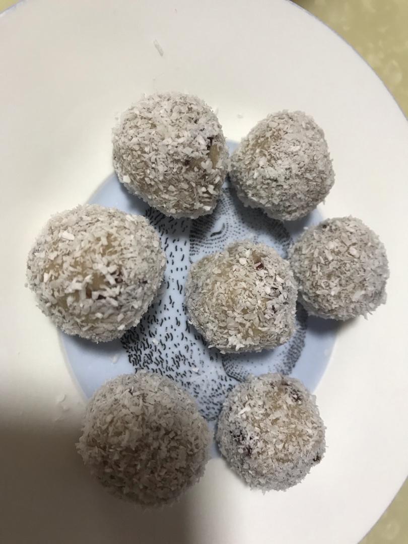 免烤箱❗️酸甜可口的山药蔓越莓椰蓉球