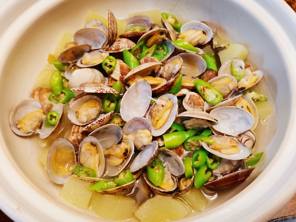 少油爽辣的清煮蛤蜊的做法