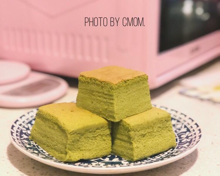 椰香抹茶蛋糕（参考古早蛋糕烫面水浴法）的做法
