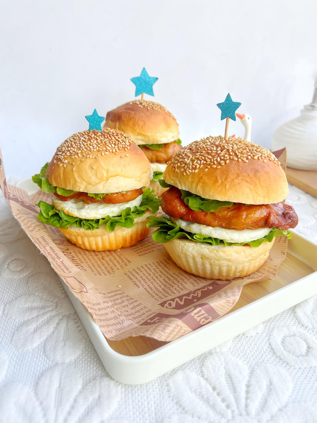 非油炸，健康鸡腿汉堡