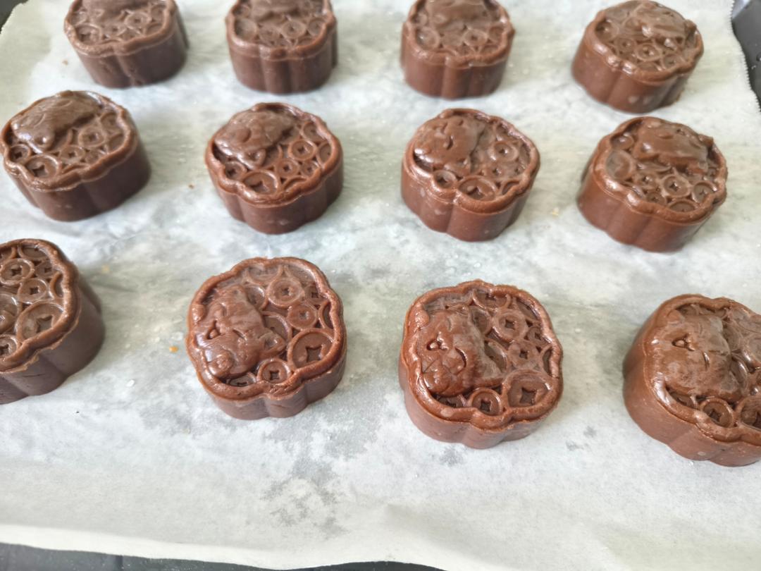 提拉米苏焦糖麻薯可可奶酥月饼｜一口沦陷｜曲奇口感｜香酥掉渣