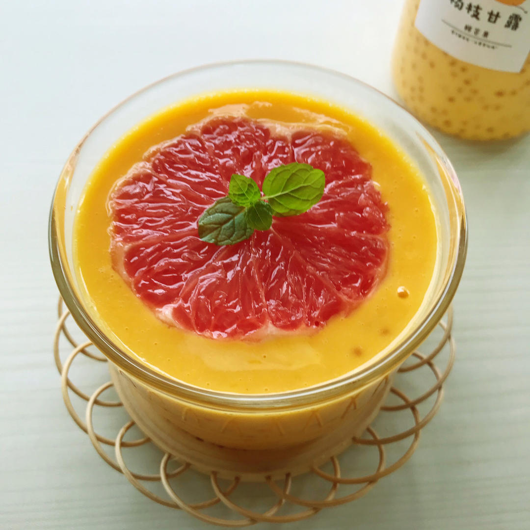 港式甜品——杨枝甘露(芒果西米露)附芒果花切法