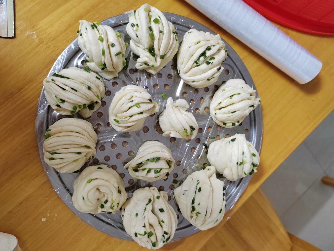 葱油花卷，一根筷子卷出漂亮的造型