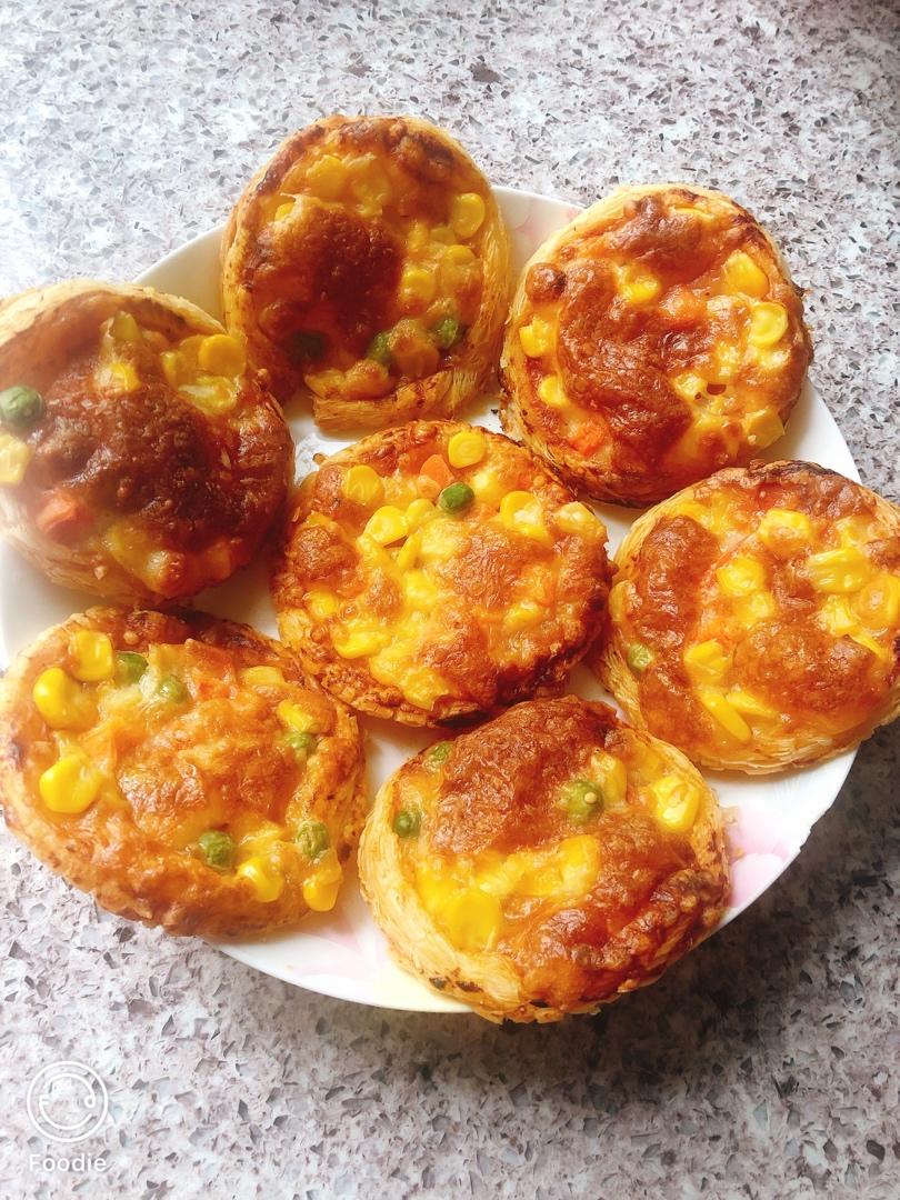 萧妈做的迷你蛋挞皮披萨