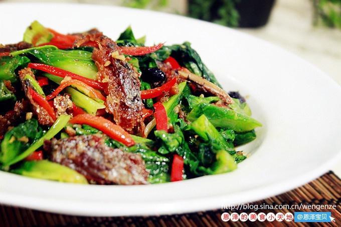 豆豉鲮鱼油麦菜的做法