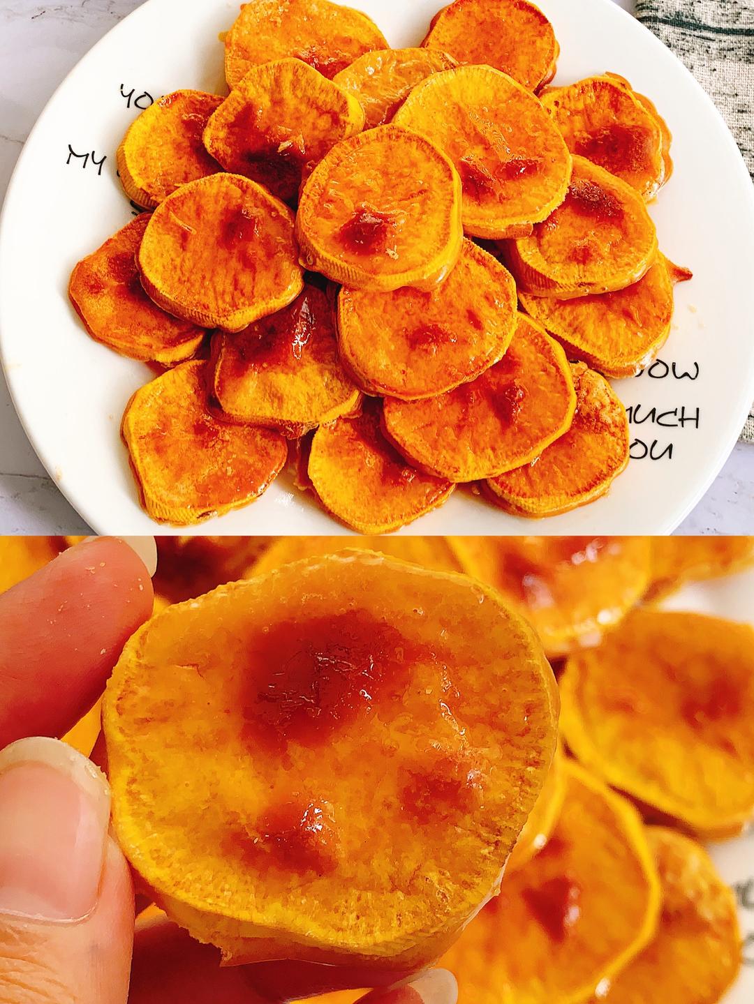 低脂美味的香脆烤红薯片