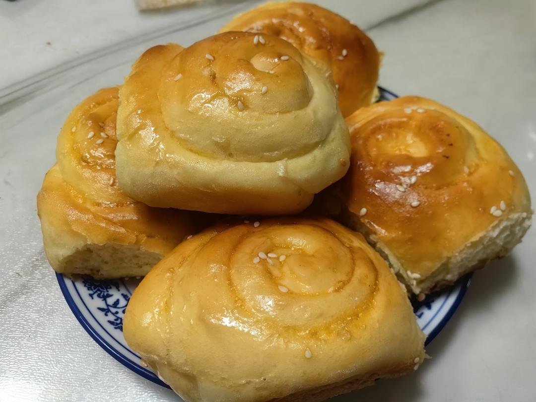 蜂蜜脆底小面包(一次发酵)