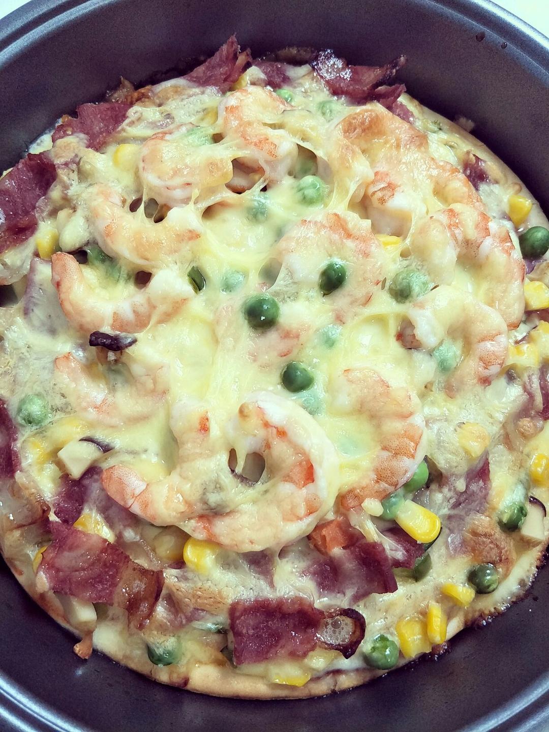 鲜虾培根薄披萨—海氏烤箱定制