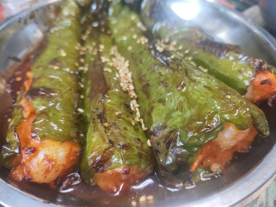 尖椒酿虾滑
