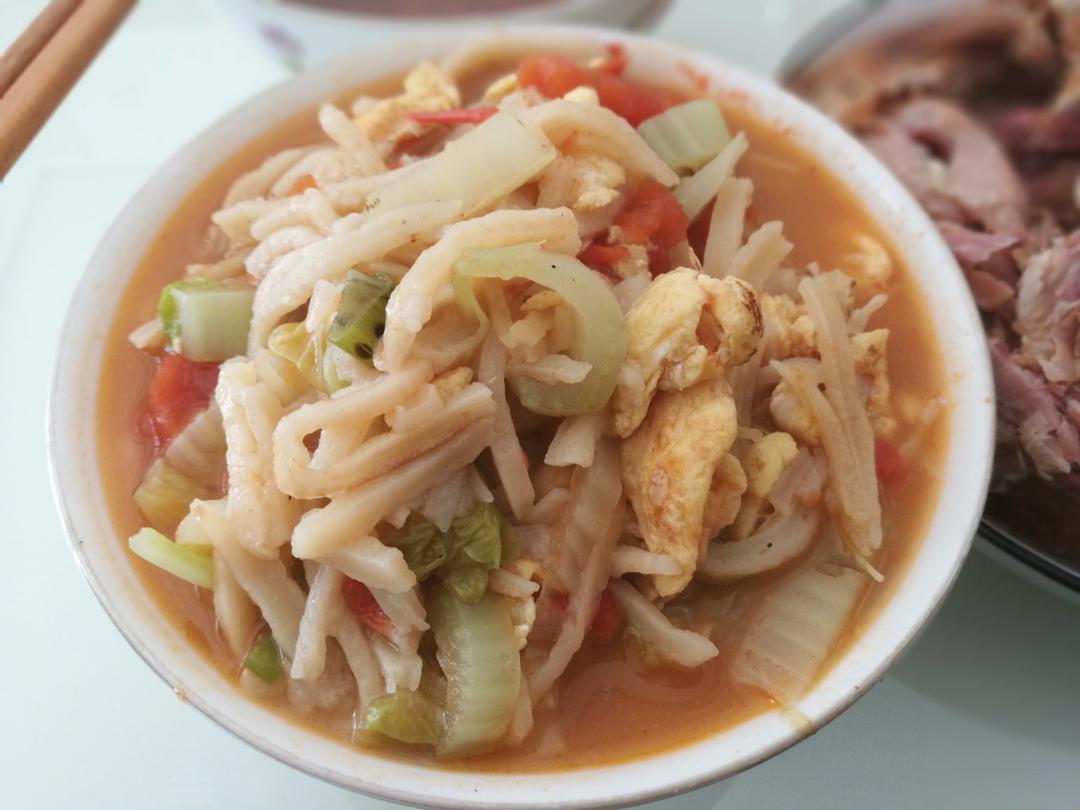 西红柿鸡蛋烩饼
