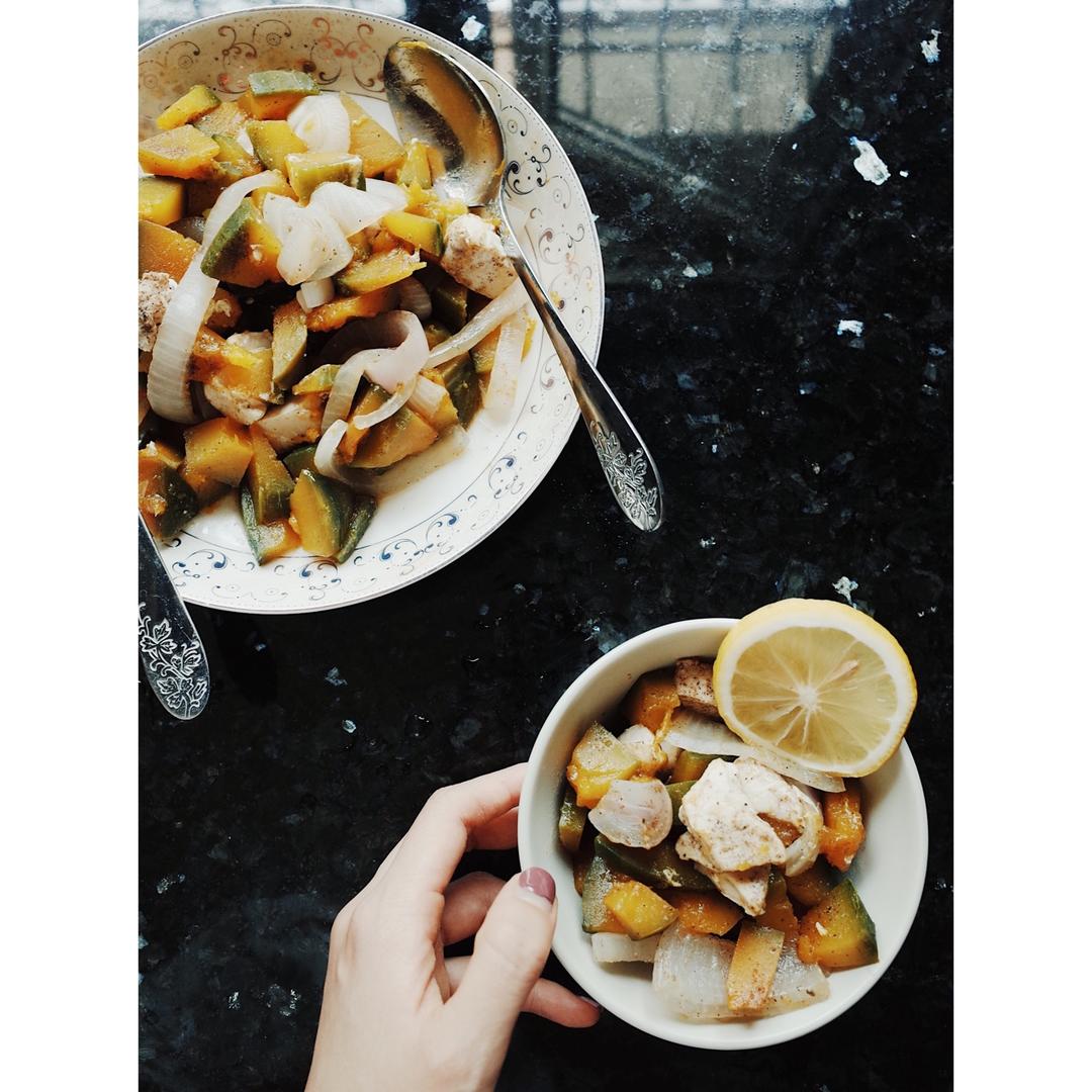 【健康三餐】孜然南瓜蒸鸡胸