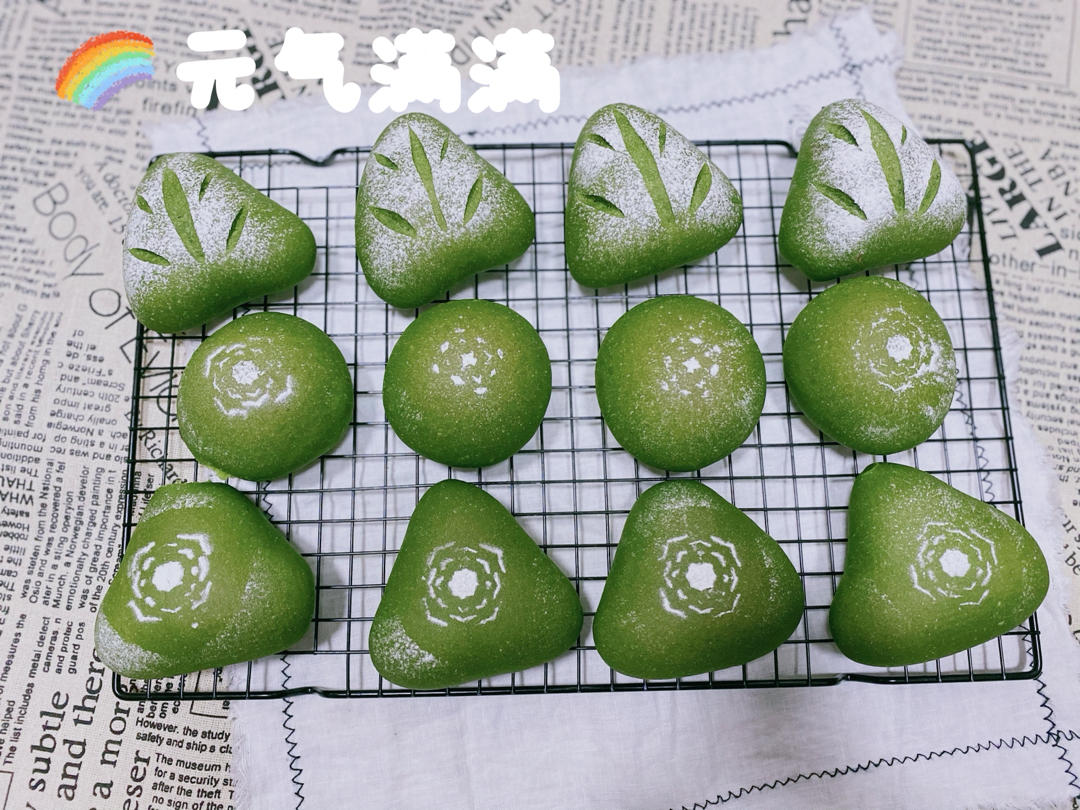 抹茶红豆软面包