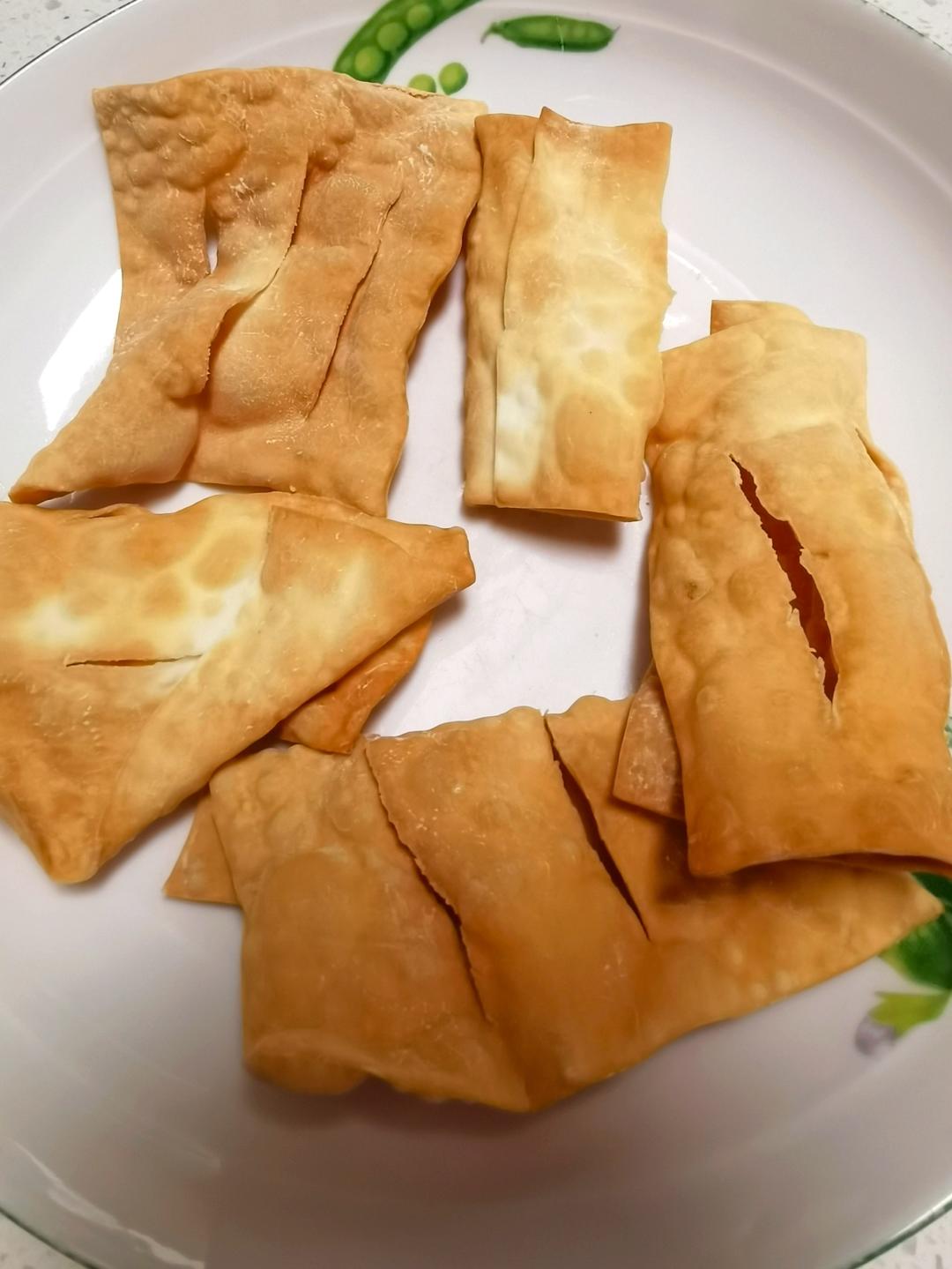 空气炸锅制作馄饨皮排叉
