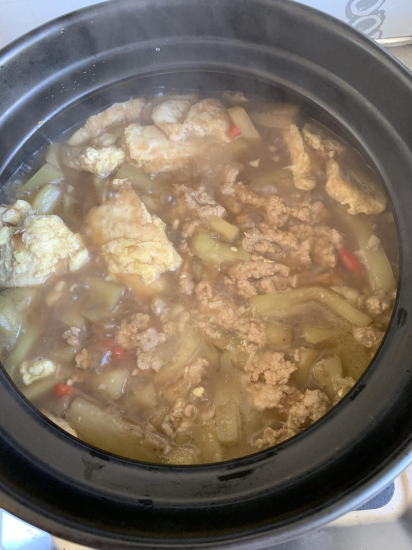 肉末茄子豆腐煲