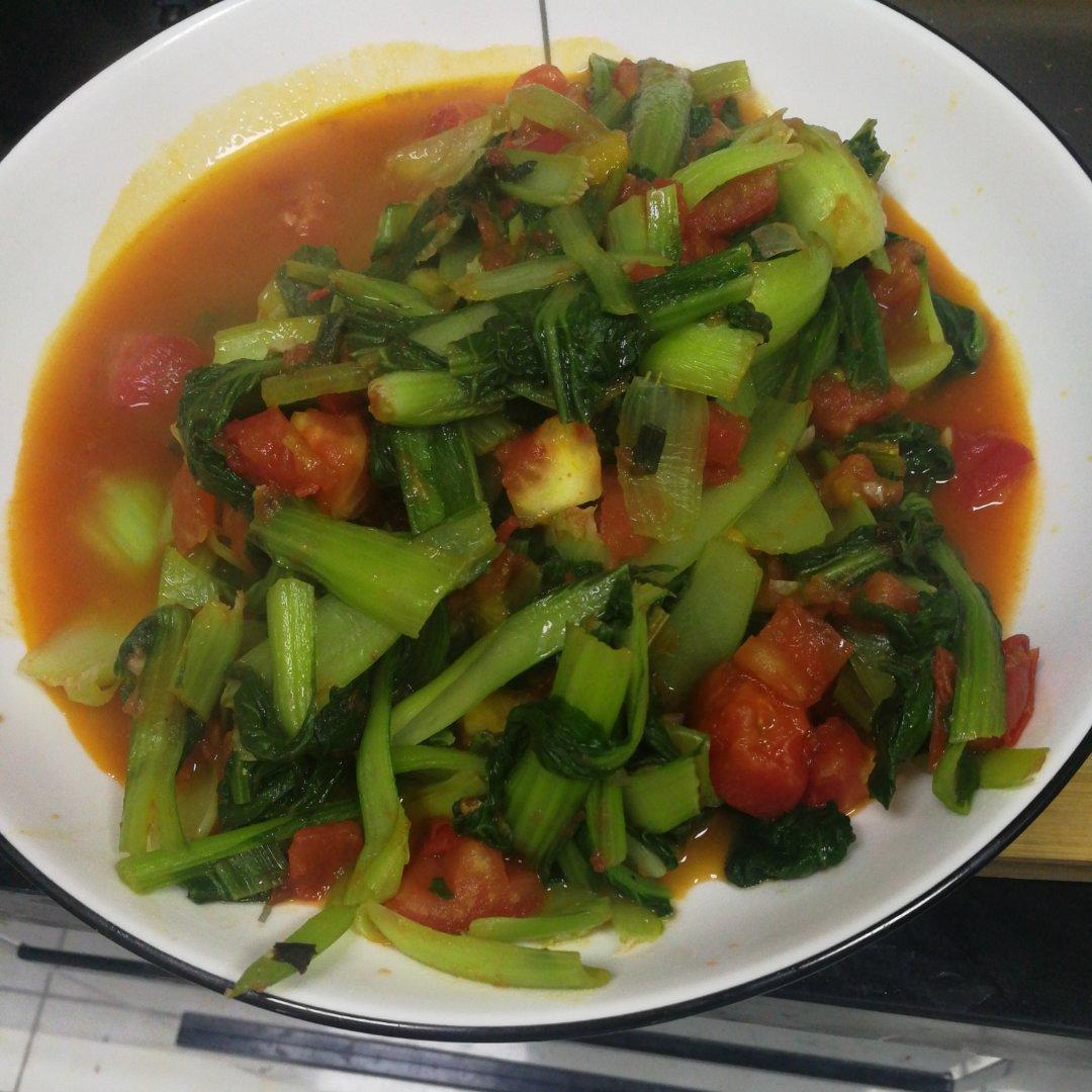 番茄炒小白菜