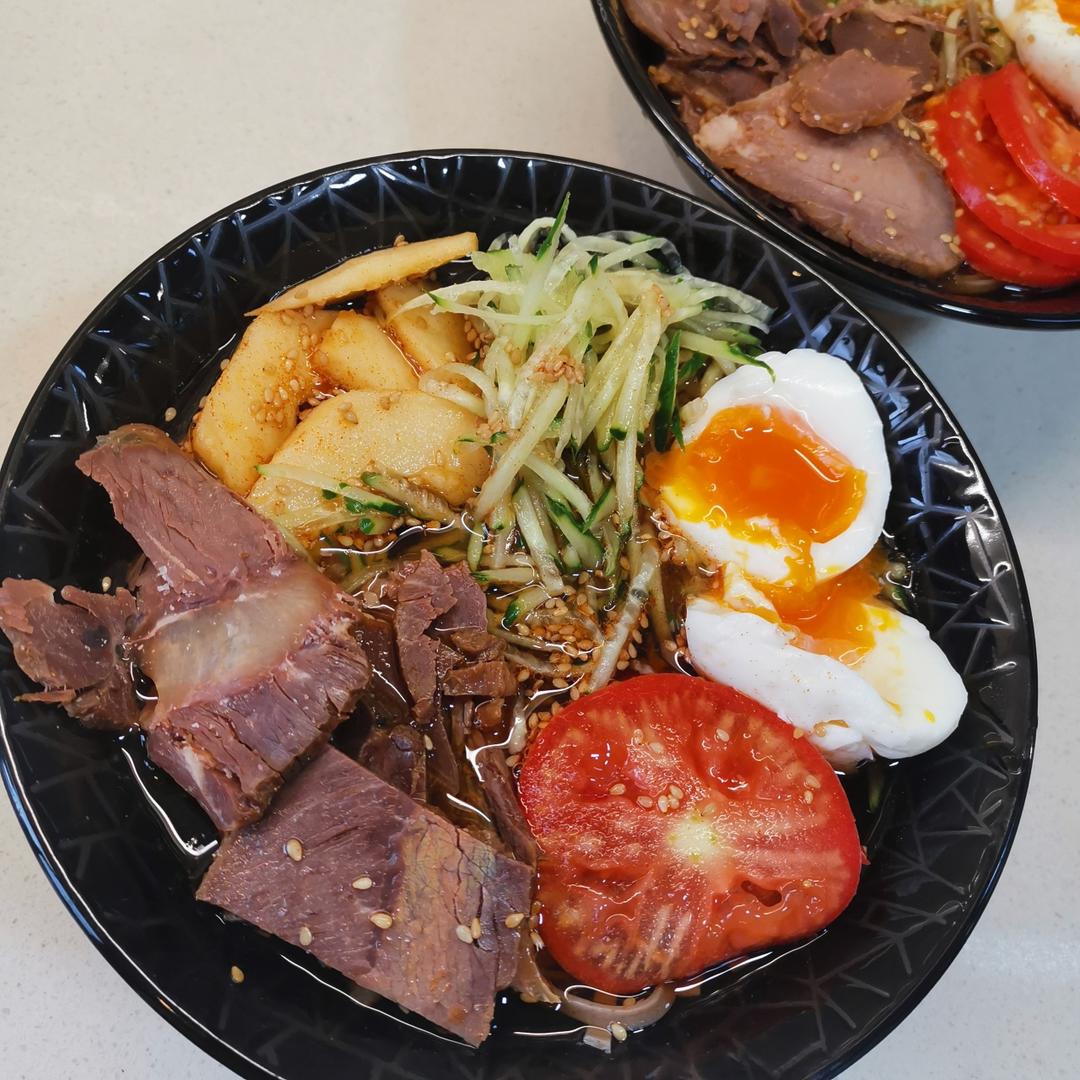 简易版荞麦冷面-低卡朝鲜冷面🍜气泡水苹果醋汤底