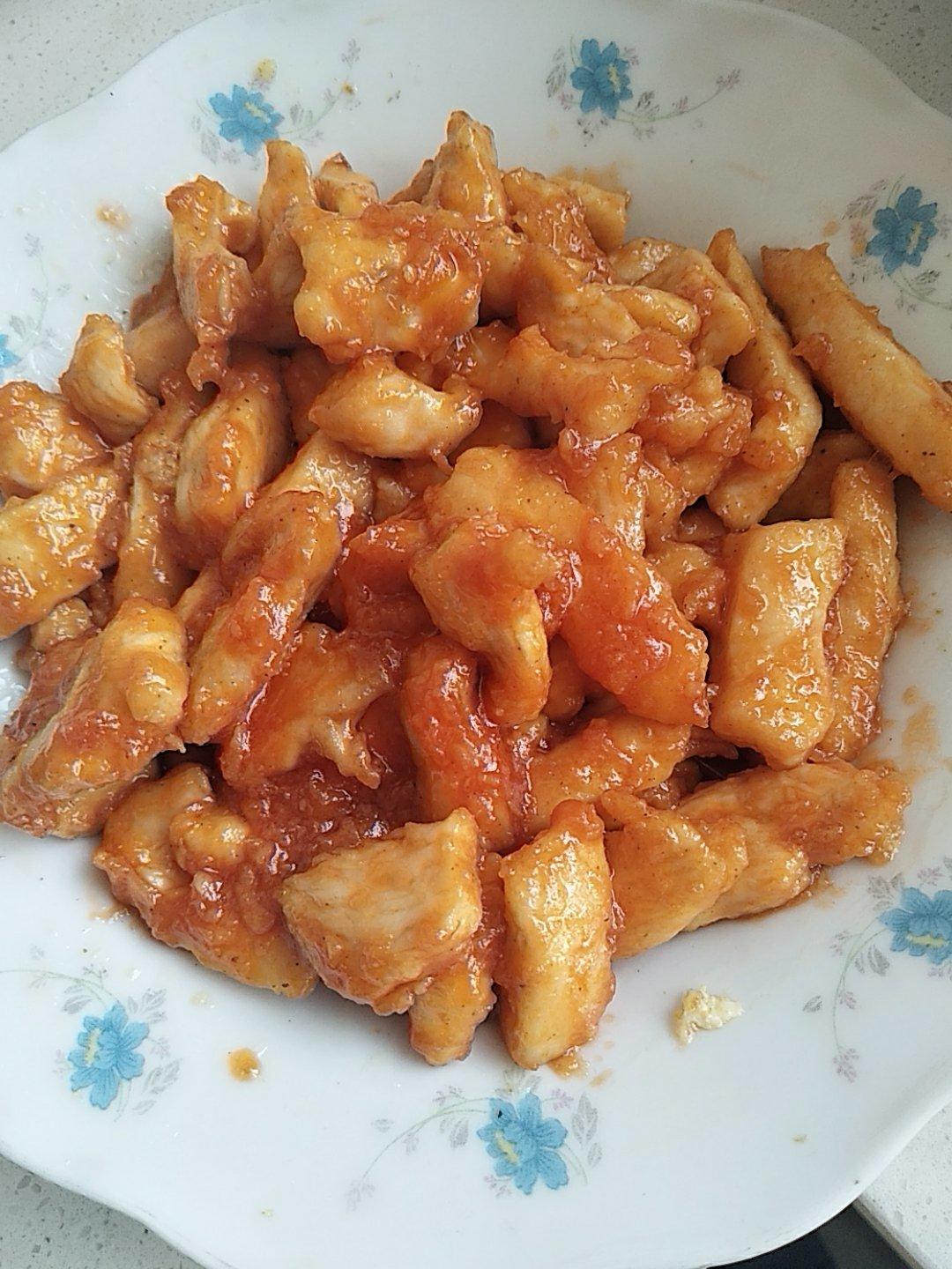 酸甜可口的糖醋里脊(鸡胸肉版)