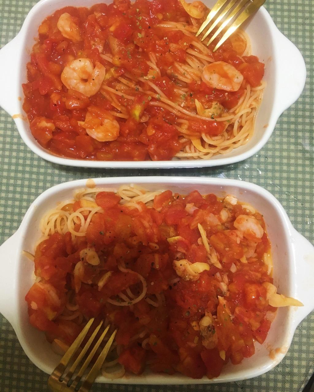 虾仁番茄意大利面