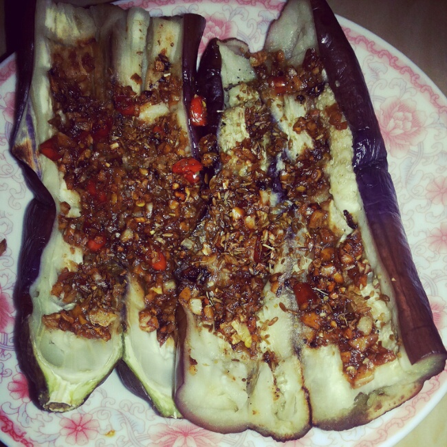 微波炉做出街头烧烤风的茄子