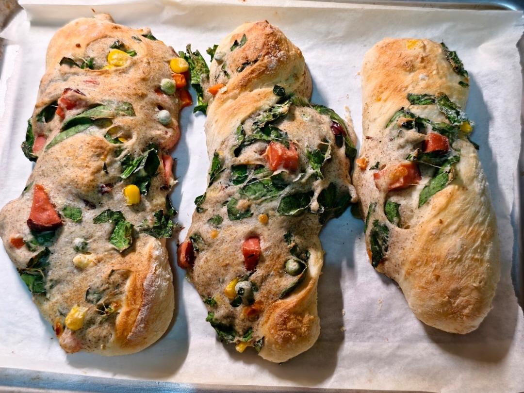 免揉面的全麦恰巴塔扭扭棒