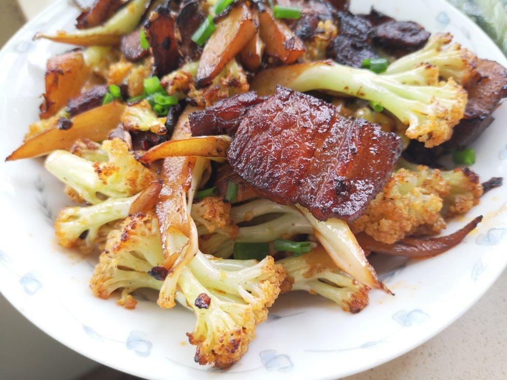 回锅肉炒有机花菜