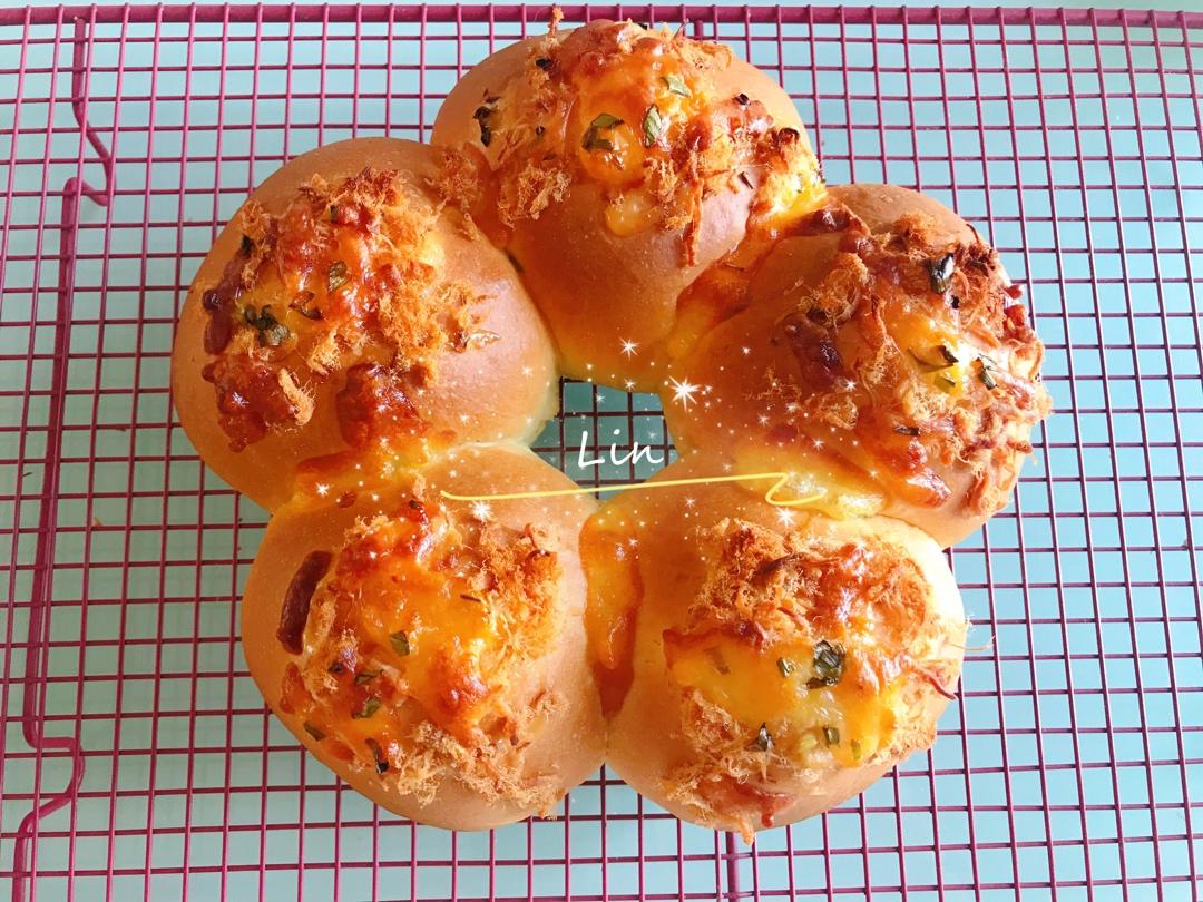 一次性发酵拉丝肉松芝士葱香面包