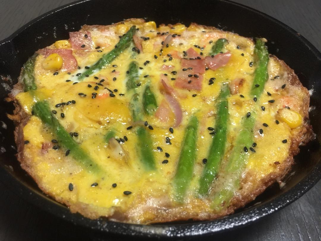 芦笋虾仁早餐蛋饼