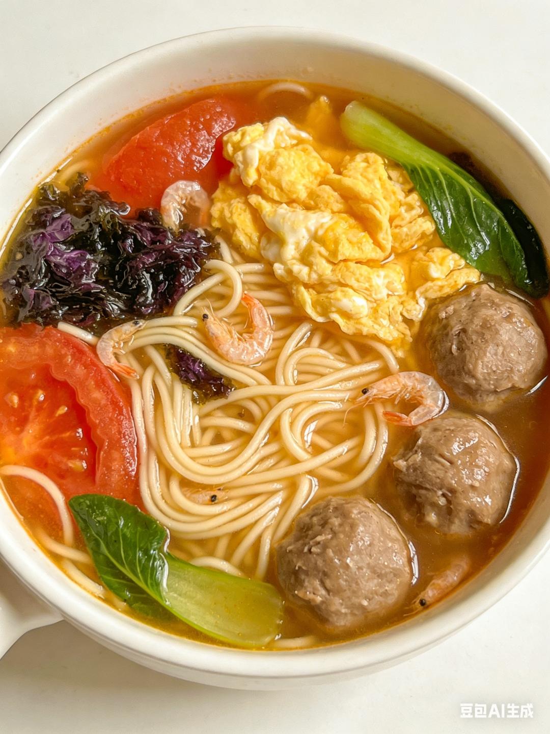 番茄鸡蛋清汤面