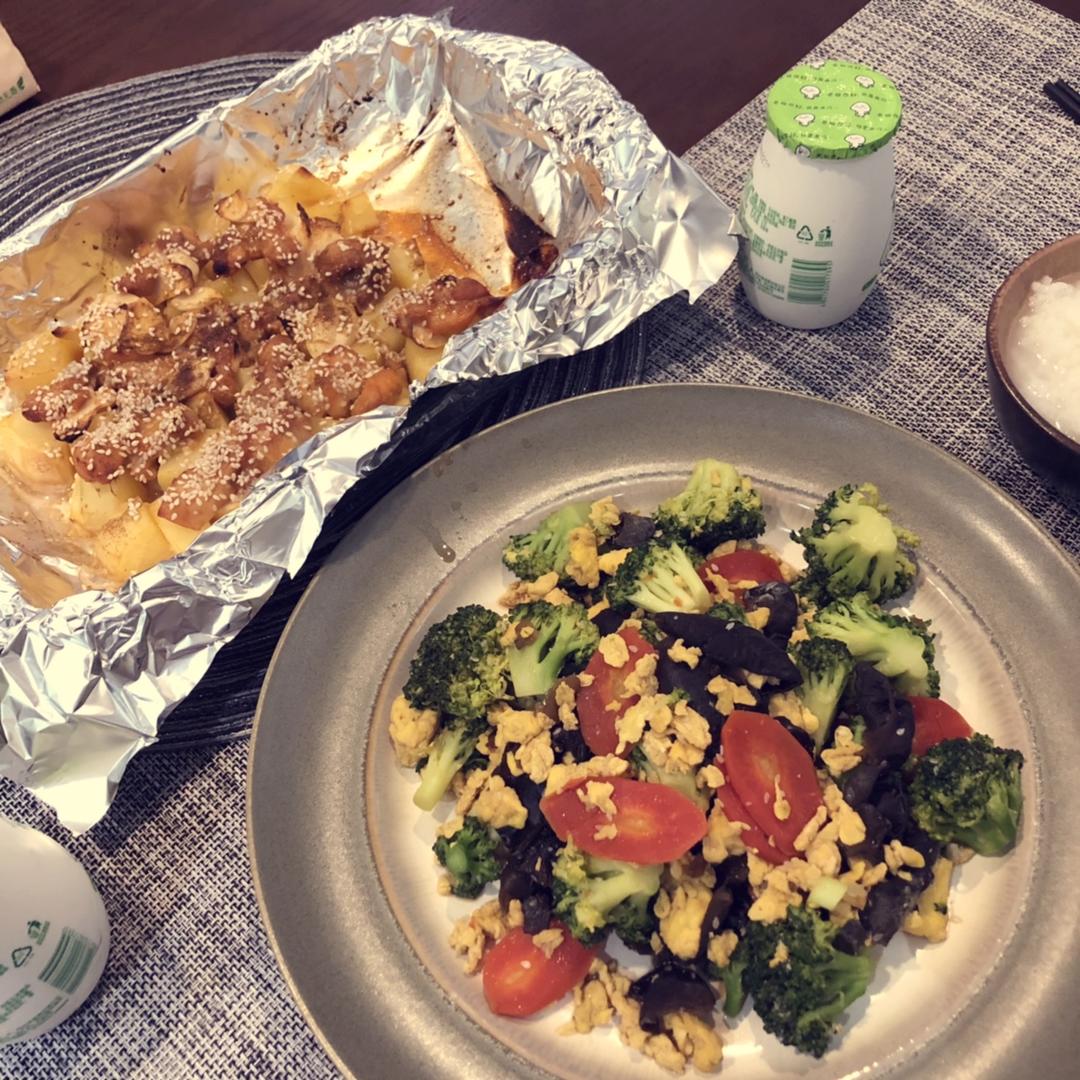 什锦素炒西兰花