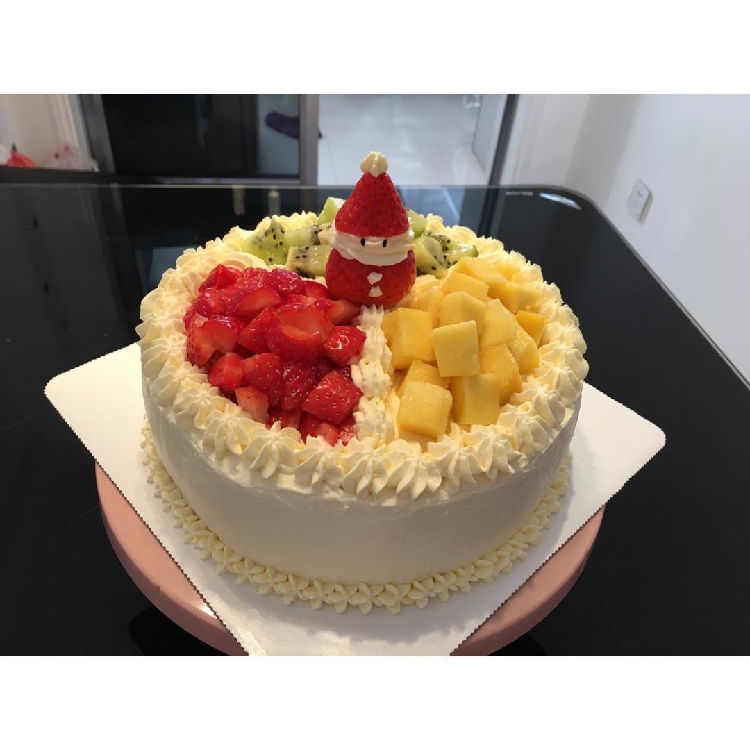 hj-韩小静做的8寸水果生日蛋糕