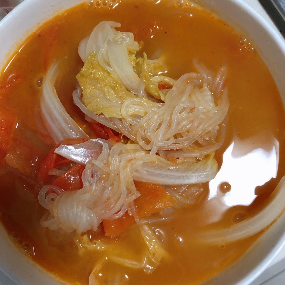 #我的健身餐#超简单快手减脂餐番茄娃娃菜魔芋丝豆腐汤