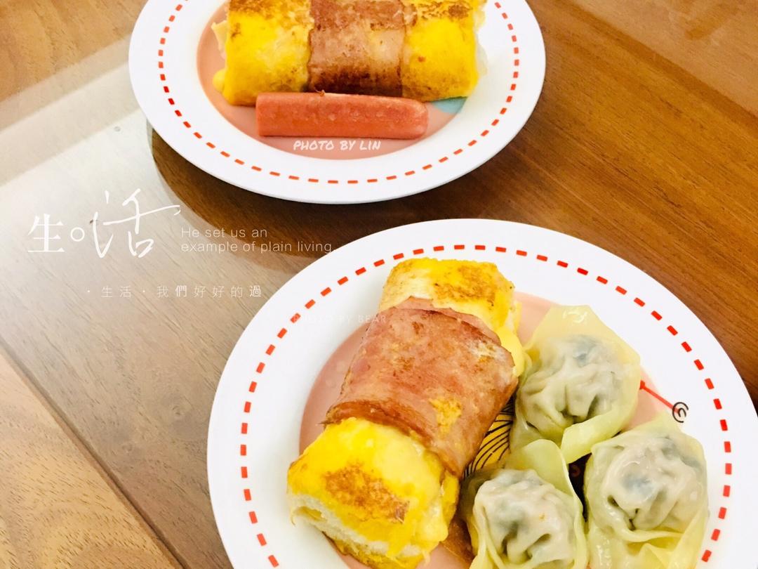 惊艳培根鸡蛋吐司卷