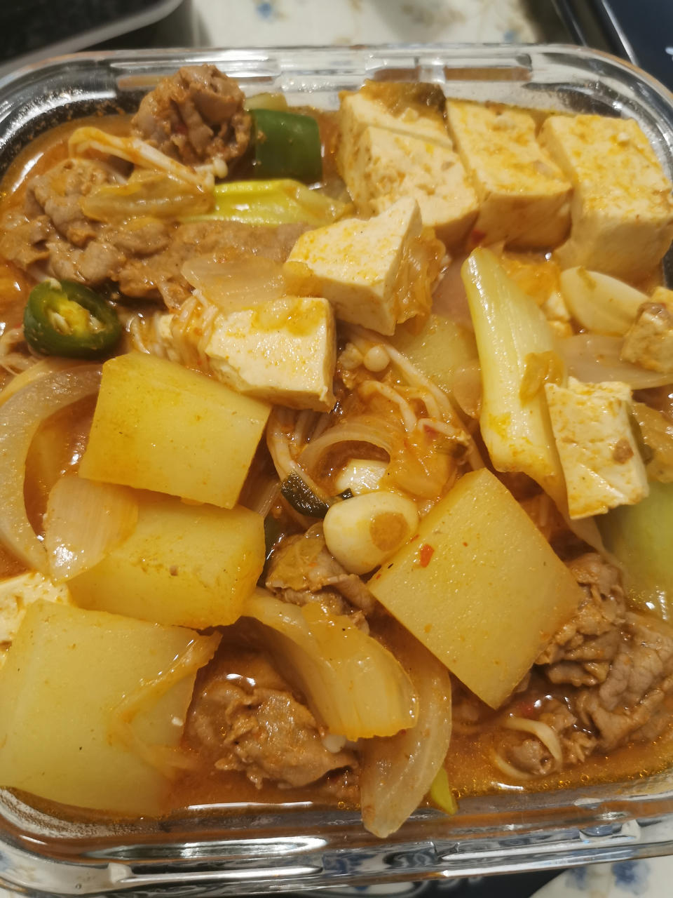 韩国泡菜豆腐汤（无油）