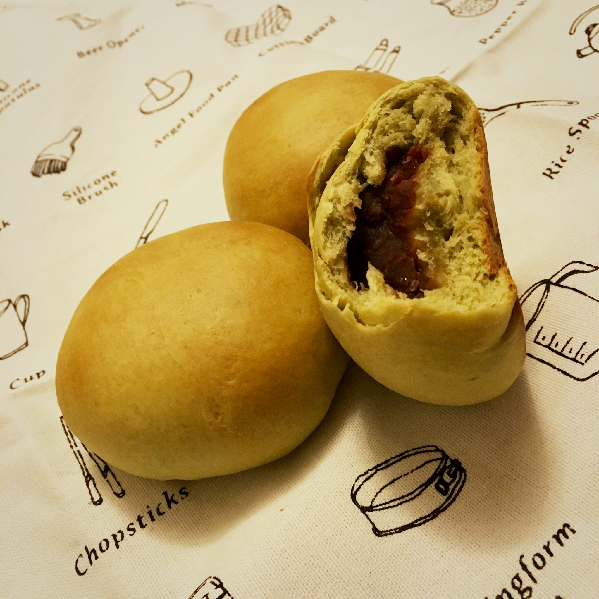 日式抹茶红豆包