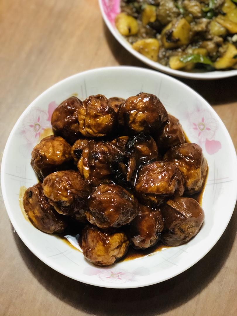 红烧油面筋塞肉