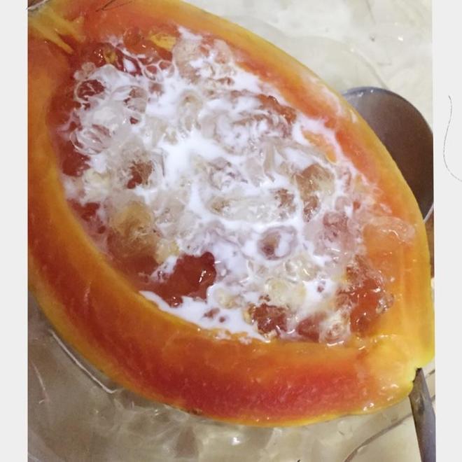 原只木瓜炖桃胶的做法