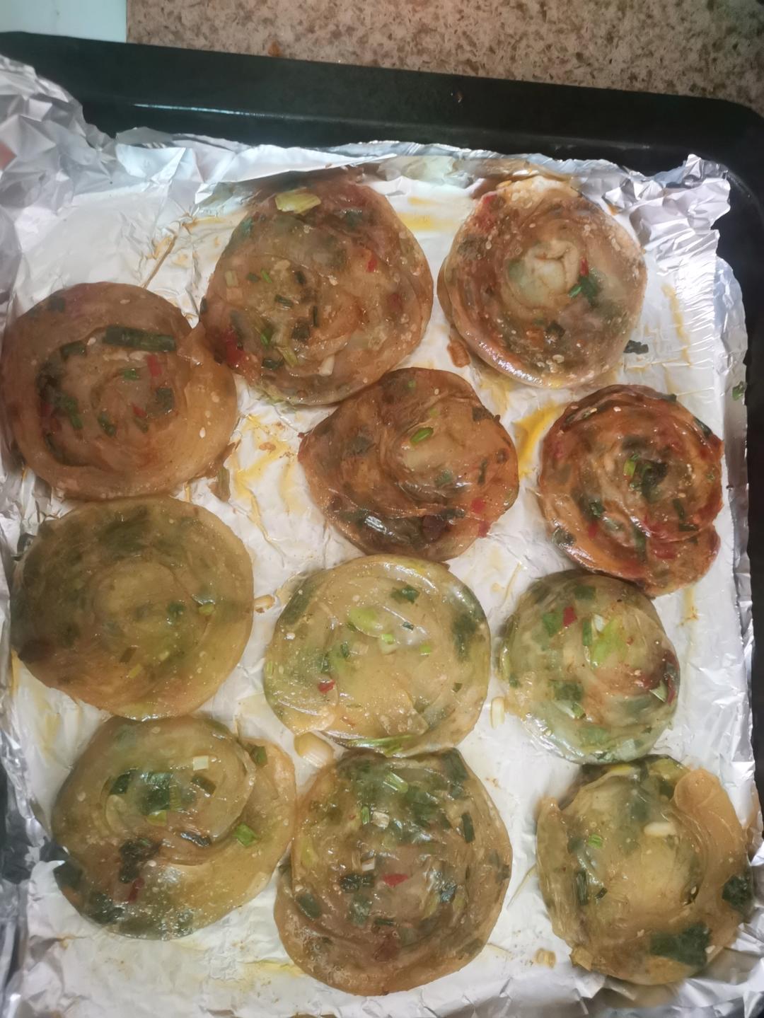 吃不完的饺子皮⁉️懒人版葱油饼🔆早餐好搭档