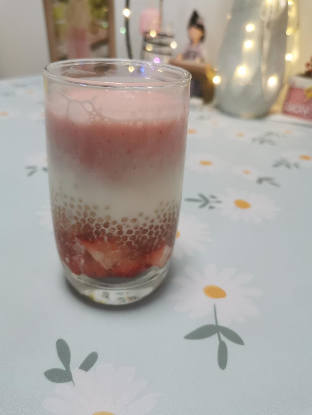 ‼️奶茶店同款💯酸甜可口的草莓西米甘露