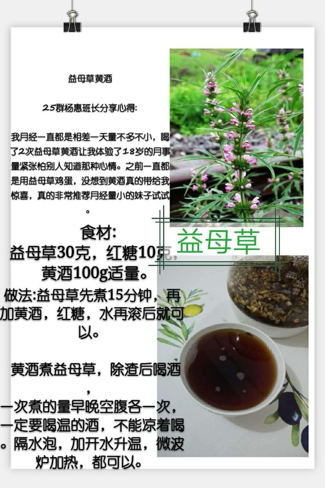 益母草黄酒