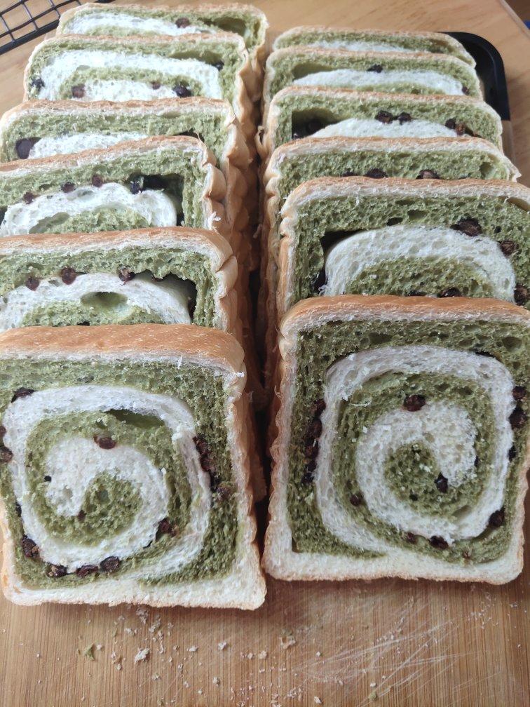 蜜豆抹茶双色吐司（波兰种）