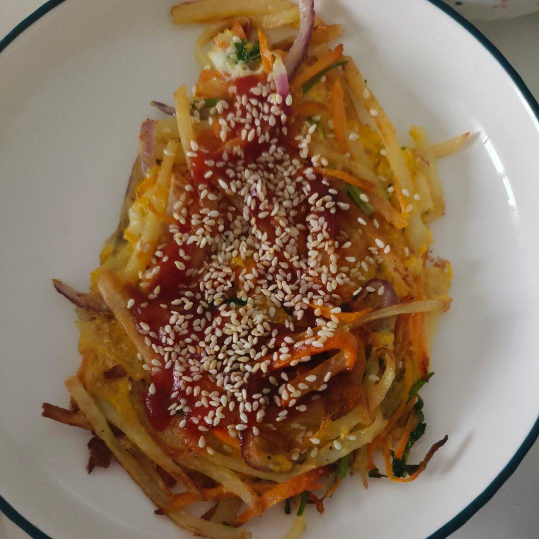 早餐饼(土豆丝饼、土豆丝鸡蛋饼)