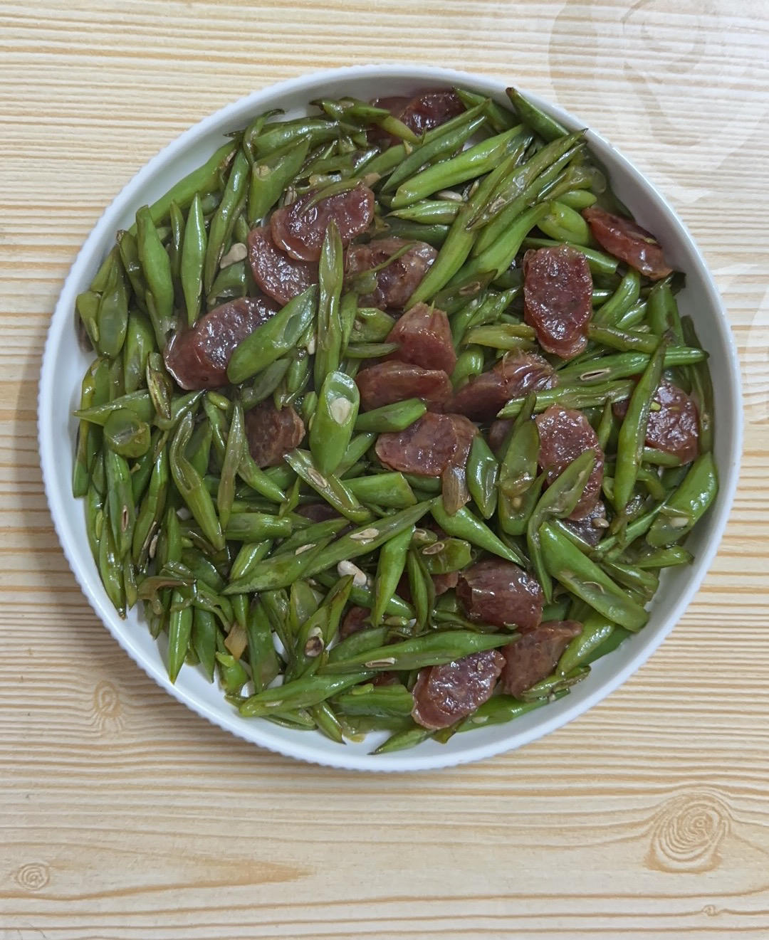 家常菜—四季豆炒腊肠